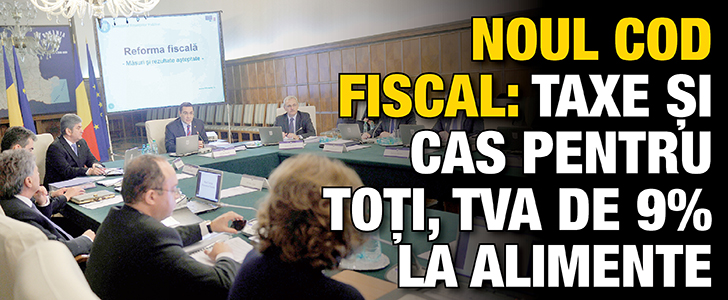 Noul Cod Fiscal: taxe si CAS pentru toti, TVA de 9% la alimente