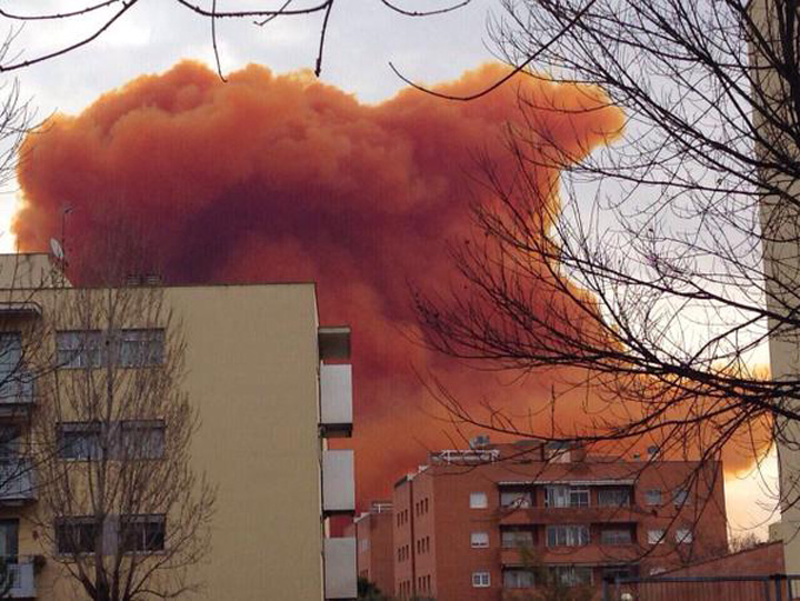 Un nor toxic urias a acoperit orasul catalan Igualada
