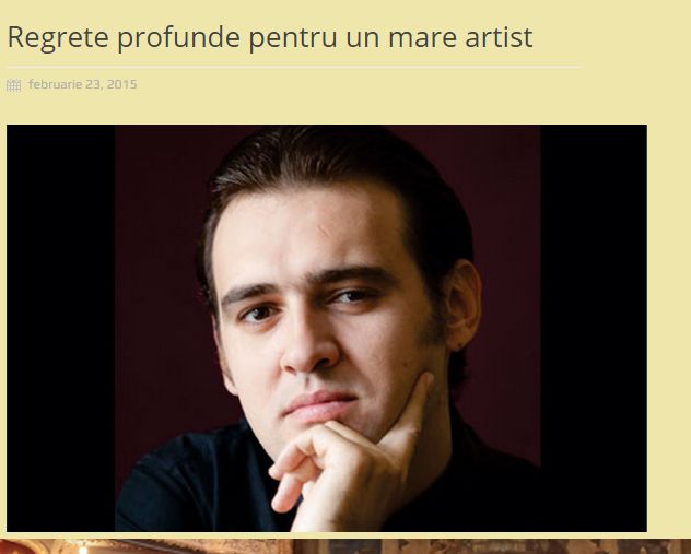 Solist de opera din Iasi, gasit fara suflare. Octavian Dumitru avea doar 34 de ani!