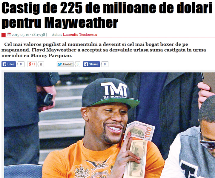 Mayweather, da banii inapoi!