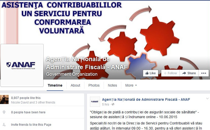 Fiscul vrea like pe Facebook la plata CASS