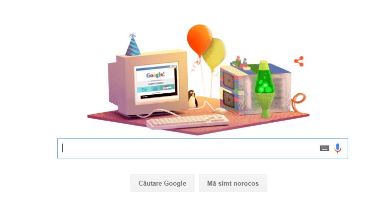 Google aniverseaza 17 ani, printr-un logo special dedicat momentului