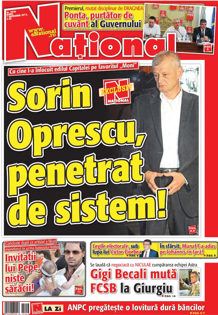 Ziarul „National” avertiza inca din 1 septembrie: Oprescu, in vizorul procurorilor DNA!
