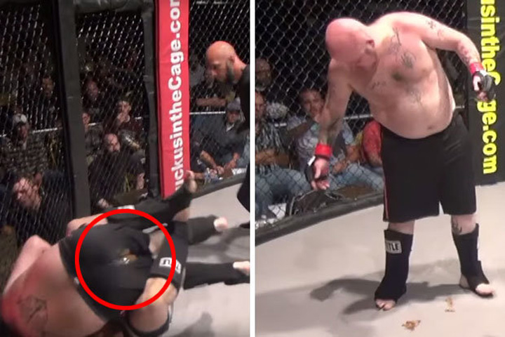 Luptator MMA, face pe el in timpul meciului, apoi se retrage rusinat!