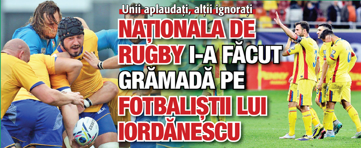 Nationala de rugby i-a facut gramada pe fotbalistii lui Iordanescu
