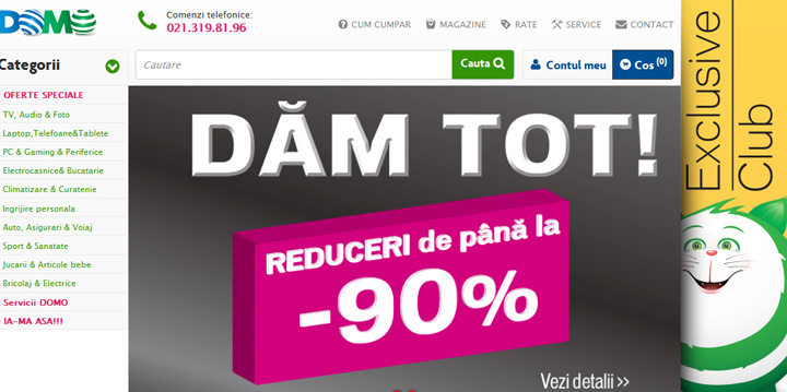 Domo trage oblonul si da tot cu reduceri de pana la 90%