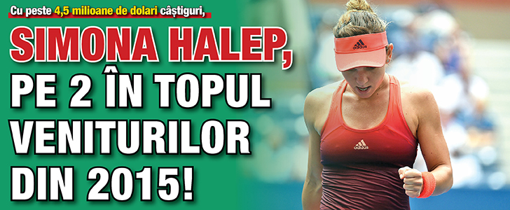 Simona Halep, pe 2 in topul veniturilor din 2015!