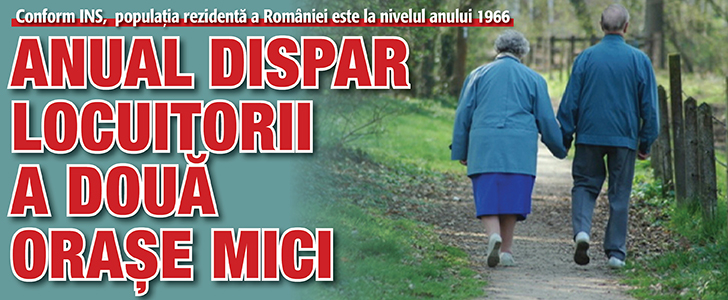 Populatia rezidenta a Romaniei, la nivelul anului 1966. Anual dispar locuitorii a doua orase mici