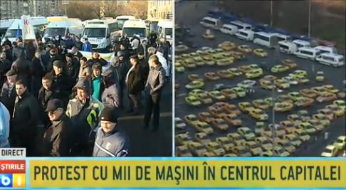 Mii de autovehicule in centrul Capitalei, la protestul transportatorilor – nervi si restrictii de circulatie