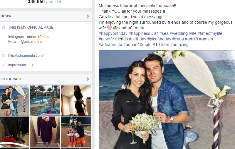 Mutu confirma vestea, cu o poza graitoare: s-a insurat cu Sandra, frumoasa lui iubita!