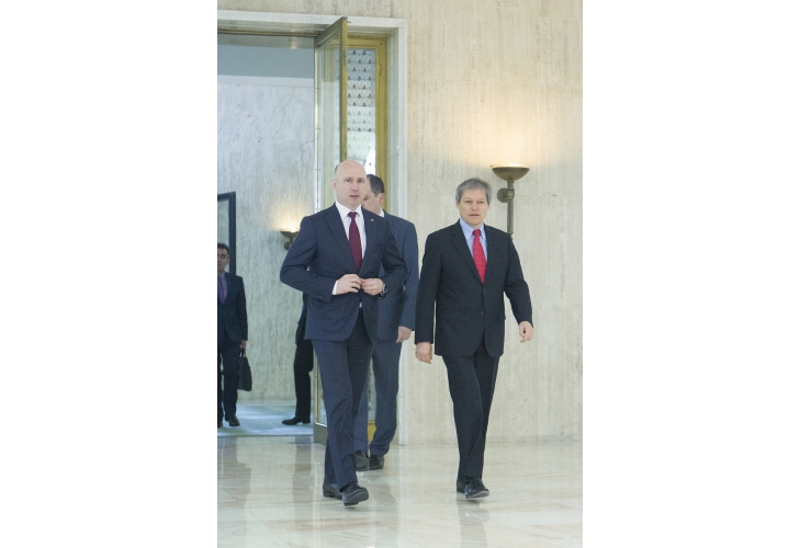 Noul premier de la Chisinau, la Palatul Victoria, pentru o intrevedere cu Ciolos