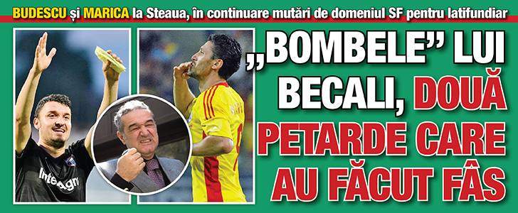„Bombele” lui Becali, doua petarde care au facut fis