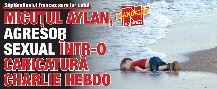 Micutul Aylan, agresor sexual intr-o caricatura Charlie Hebdo