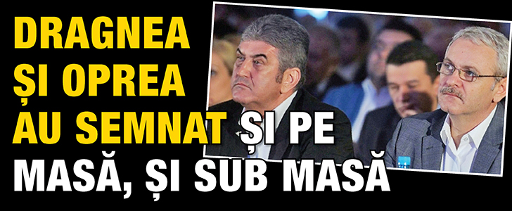 Dragnea si Oprea au semnat si pe masa, si sub masa