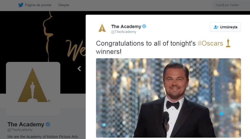 Oscarurile din acest an, cu adevarat de neuitat pentru DiCaprio. Actorul a castigat primul trofeu din cariera