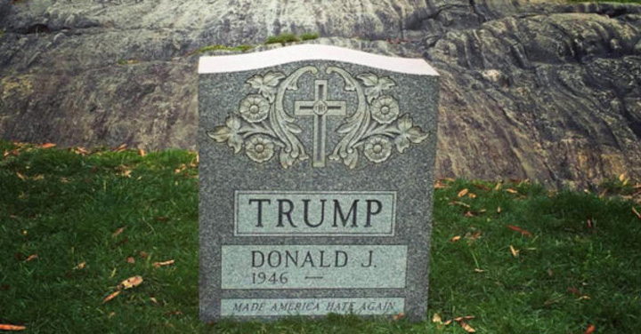 Piatra funerara a lui Donald Trump, depusa in Central Park din New York