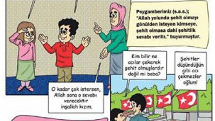 O revista de benzi desenate din Turcia promoveaza martiriul in randurile copiilor