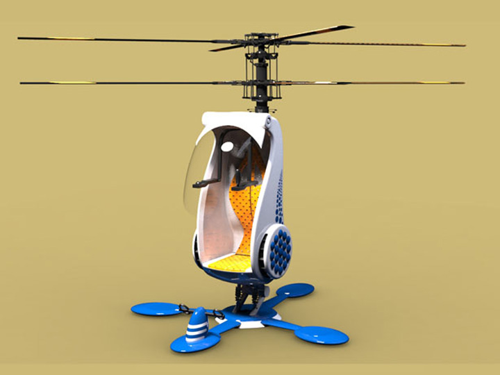 Elicopterul cu un singur loc. Creatie futurista Made in India