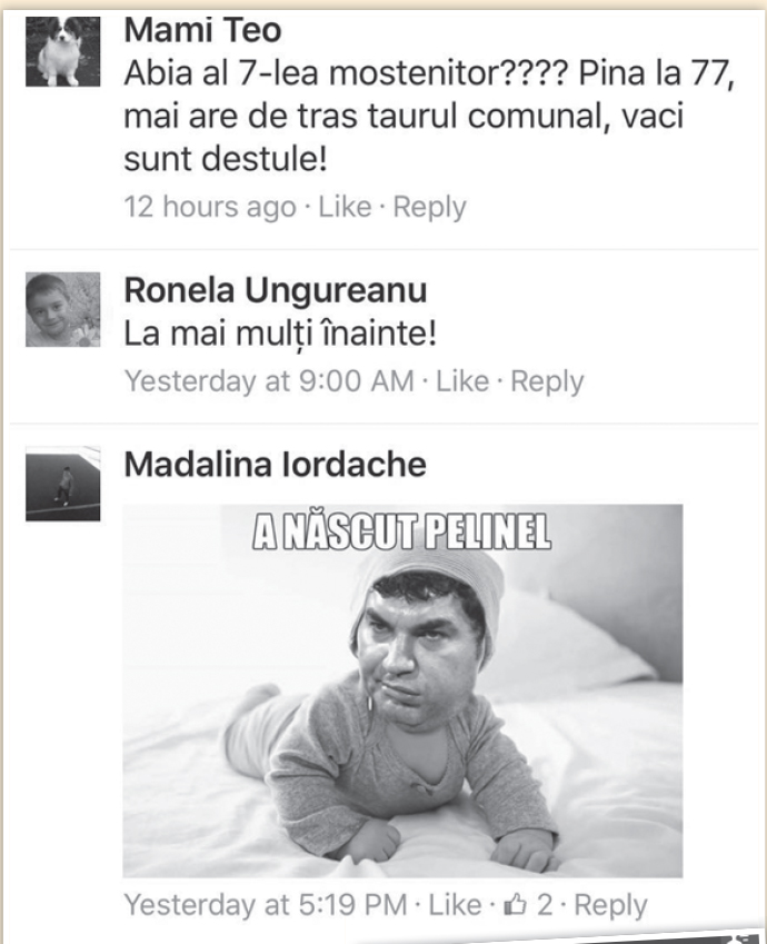 Pelineasca, injurata dupa nastere ca la usa cortului