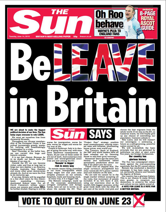 The Sun cere englezilor sa paraseasca UE