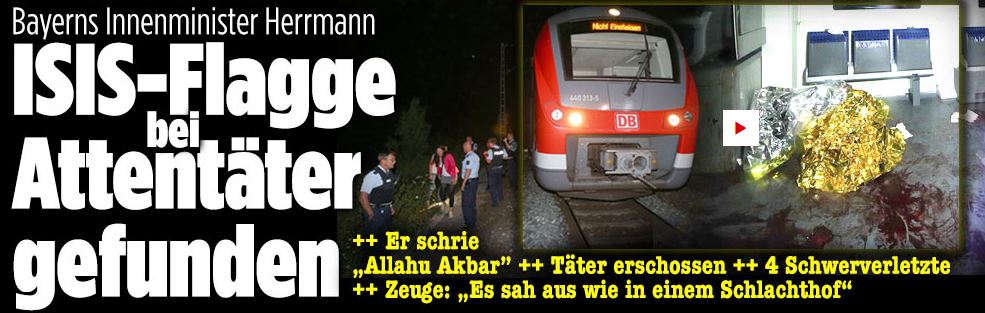 Atac sangeros intr-un tren german: patru pasageri raniti. Un suspect, impuscat (VIDEO)