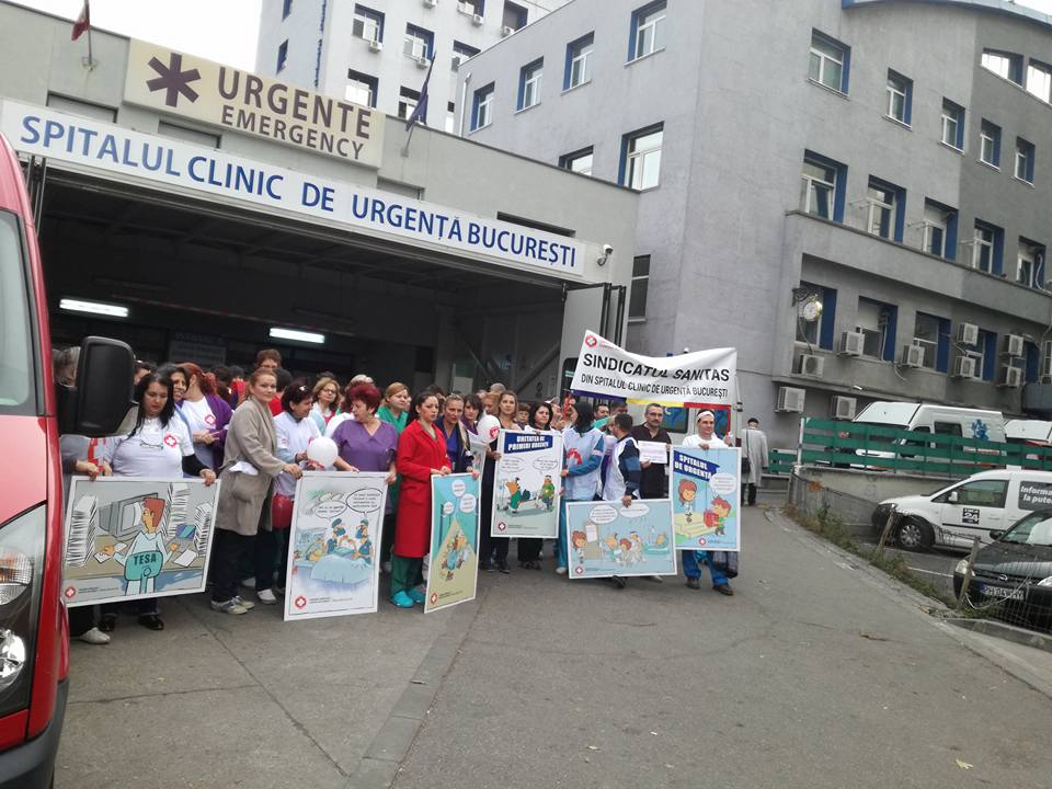 Protest in mai multe spitale din Capitala si din tara: a fost greva de avertisment!