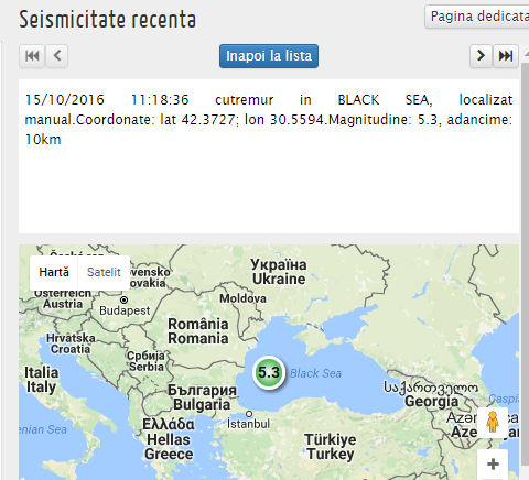 Cutremur de 5.3 grade in Marea Neagra