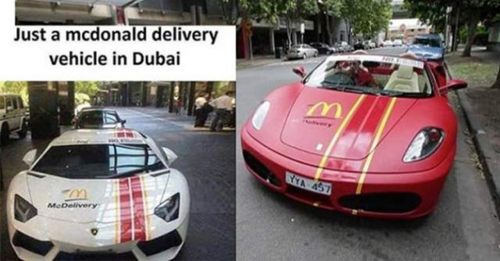 In Dubai, burgerii McDonald’s sunt plimbati cu Lamborghini