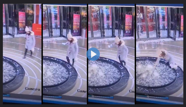 Cu ochii in telefon, a cazut in fantana arteziana din mall!