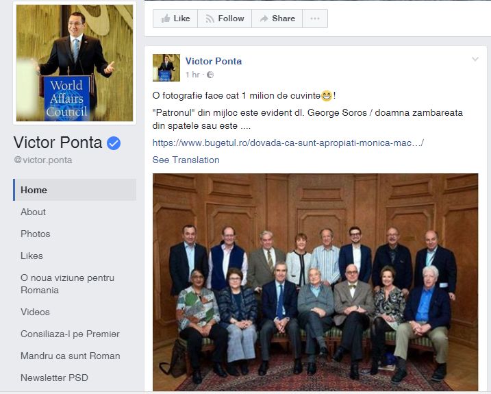 Ponta posteaza o poza „cat 1 milion de cuvinte” cu Macovei