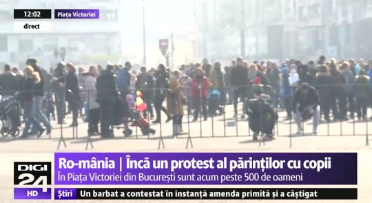 Noua manifestare parinti + copii in fata sediului Guvernului