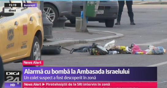 Colet suspect in centrul Capitalei, langa o ambasada