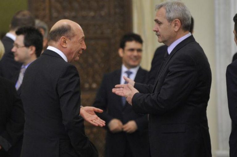 Schimb de replici Basescu-Dragnea, pe tema de porci, in Parlament