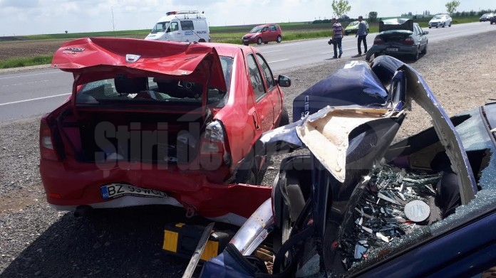 Patru oameni loviti in plin de o masina, pe DN 2