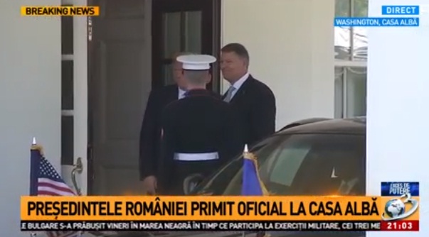 Klaus Iohannis a ajuns la Casa Alba, pentru intrevederea cu presedintele american