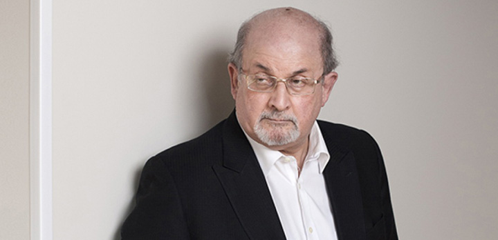 portrait de salman rushdie, ecrivain, au fourviere hotel. - Ziarul National