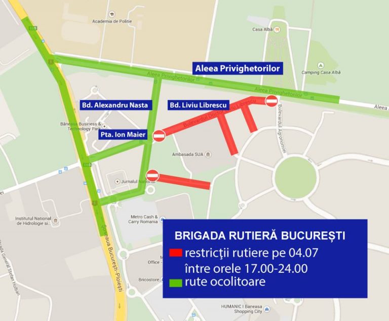Restrictii de circulatie in Capitala, de Ziua Nationala a SUA