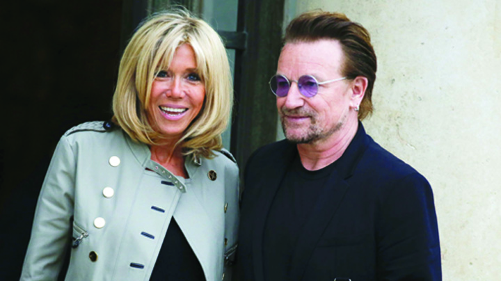 Bono, la Elysee cu Brigitte