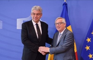 Primele imagini de la discutiile premierului Tudose cu Juncker si Tusk (VIDEO)