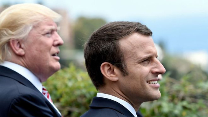 Trump ia masa cu Macron in Turnul Eiffel