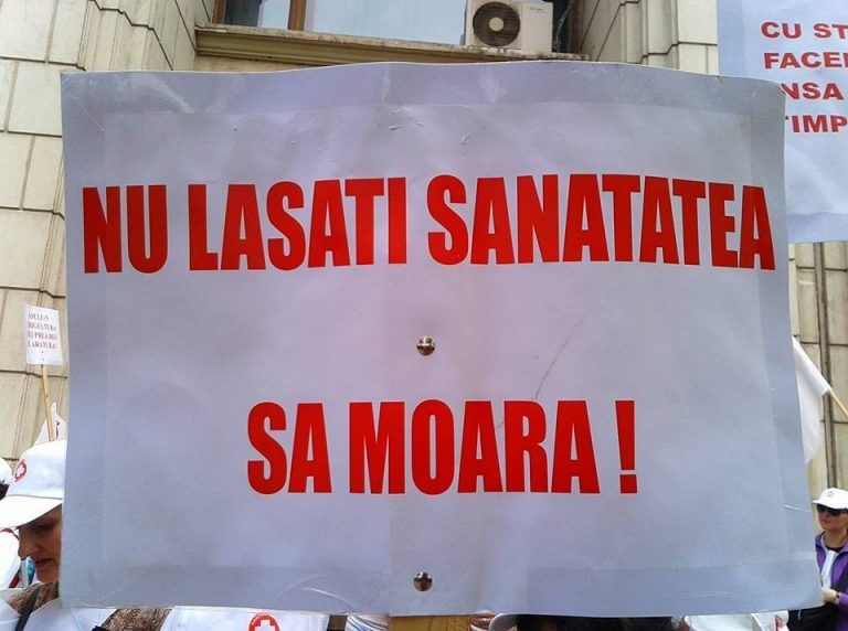 Sindicalistii Sanitas, protest in Capitala