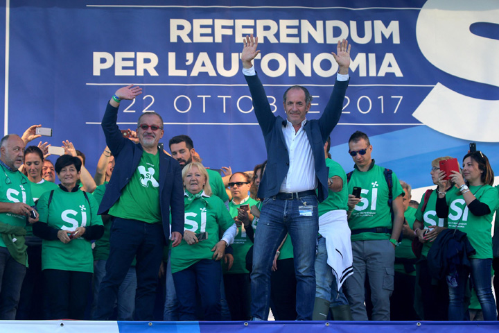 Victorie a autonomistilor in Lombardia si Veneto
