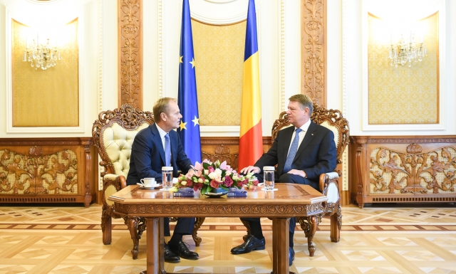 Presedintele Consiliului European, la Cotroceni. Discutii Iohannis-Tusk