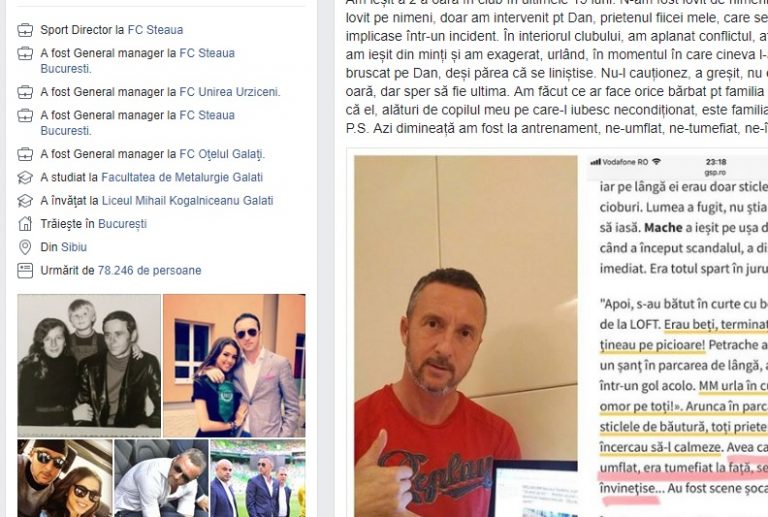 Iesire „cu cantec” in club. Explicatiile lui Mihai Stoica pentru incident
