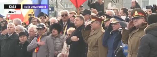 Comemorarea eroilor Revolutiei. Klaus Iohannis, la ceremonialul de la Universitate
