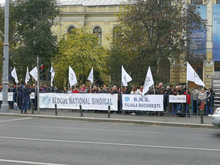 Sindicalistii in strada, in fata Guvernului