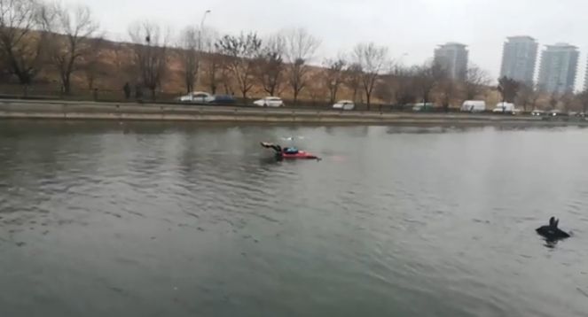 O masina a ajuns in apa Dambovitei