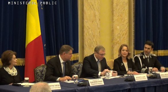 Presedintele Iohannis si sefa DNA, la prezentarea bilantului Ministerului Public
