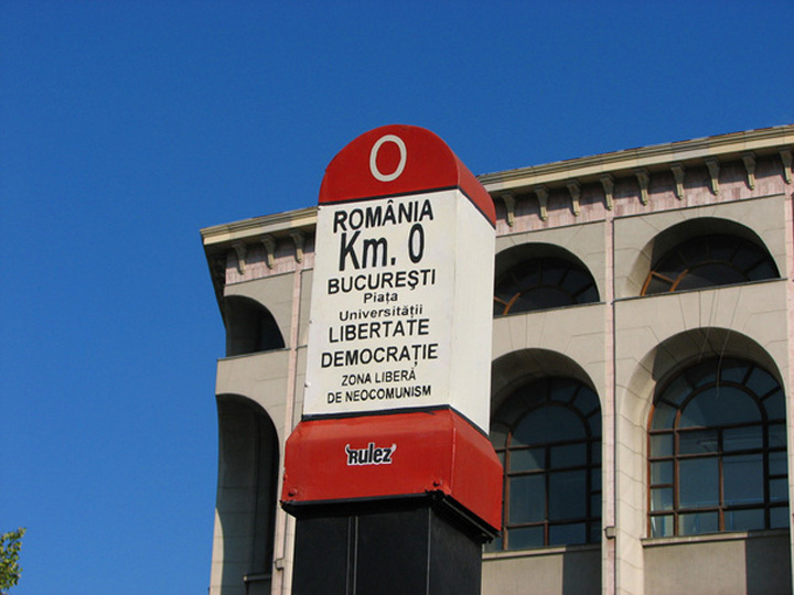 Monumentul „Kilometrul zero al democratiei”, vandalizat
