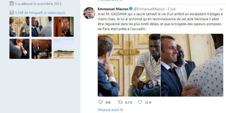 Tanarul care a salvat un copilas escaladand balcoane mai ceva ca Spiderman, primit la Elysee (VIDEO IMPRESIONANT)